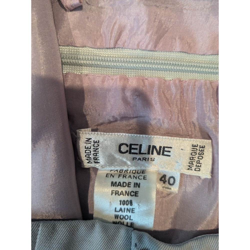 Celine Women's 100% Laine Wool Mid-length Blue Skirt Size Small (MINT) - Picture 5 of 9